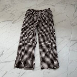 Brown  and White Gingham  Pants